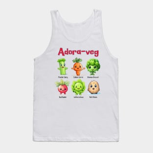 Adora-Veg Cute Kawaii Veggies Design Tank Top